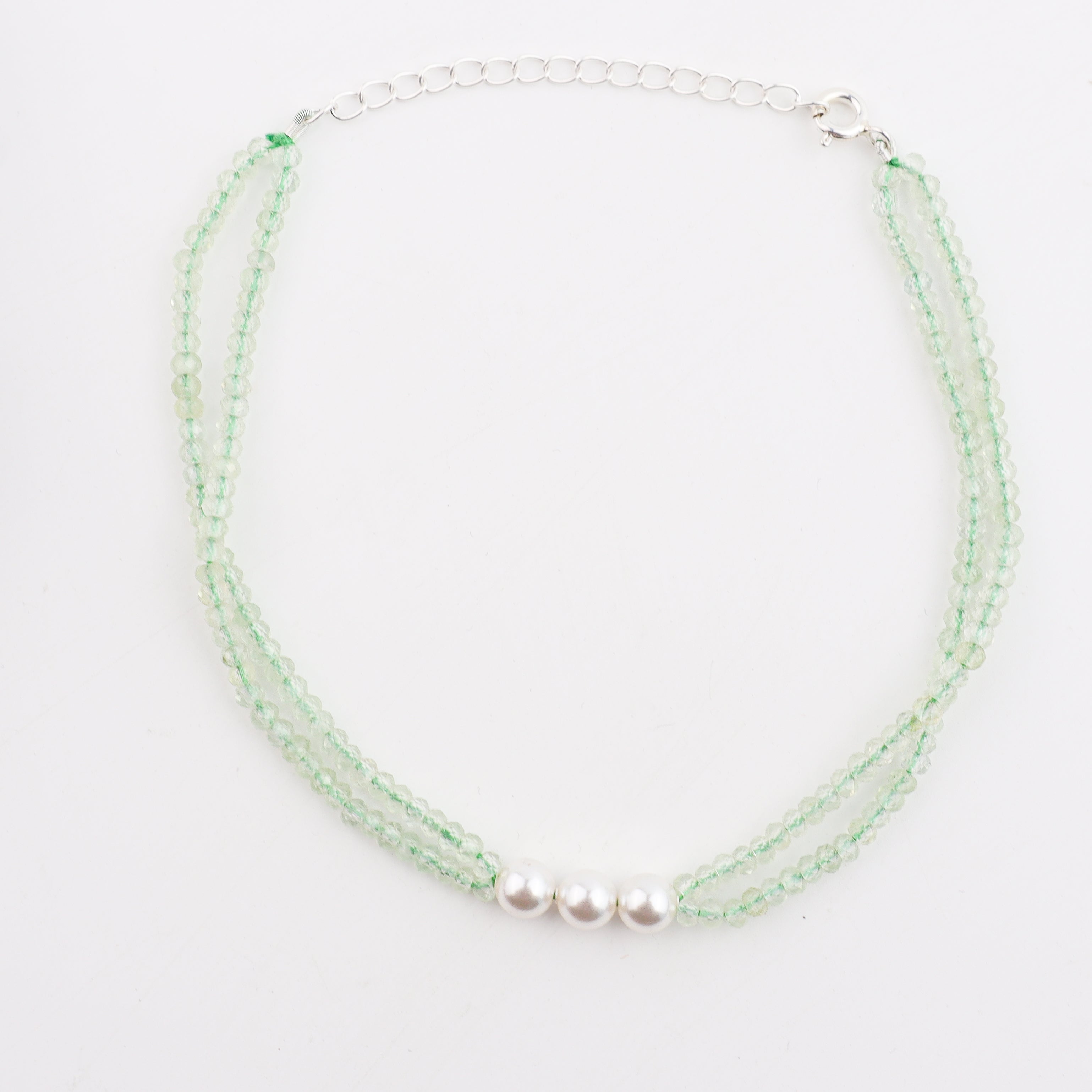 Pearl and Peridot Anklet