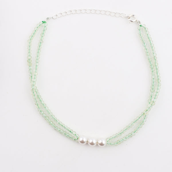 Pearl and Peridot Anklet