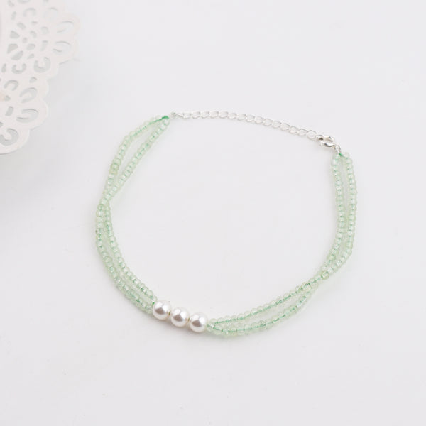Pearl and Peridot Anklet