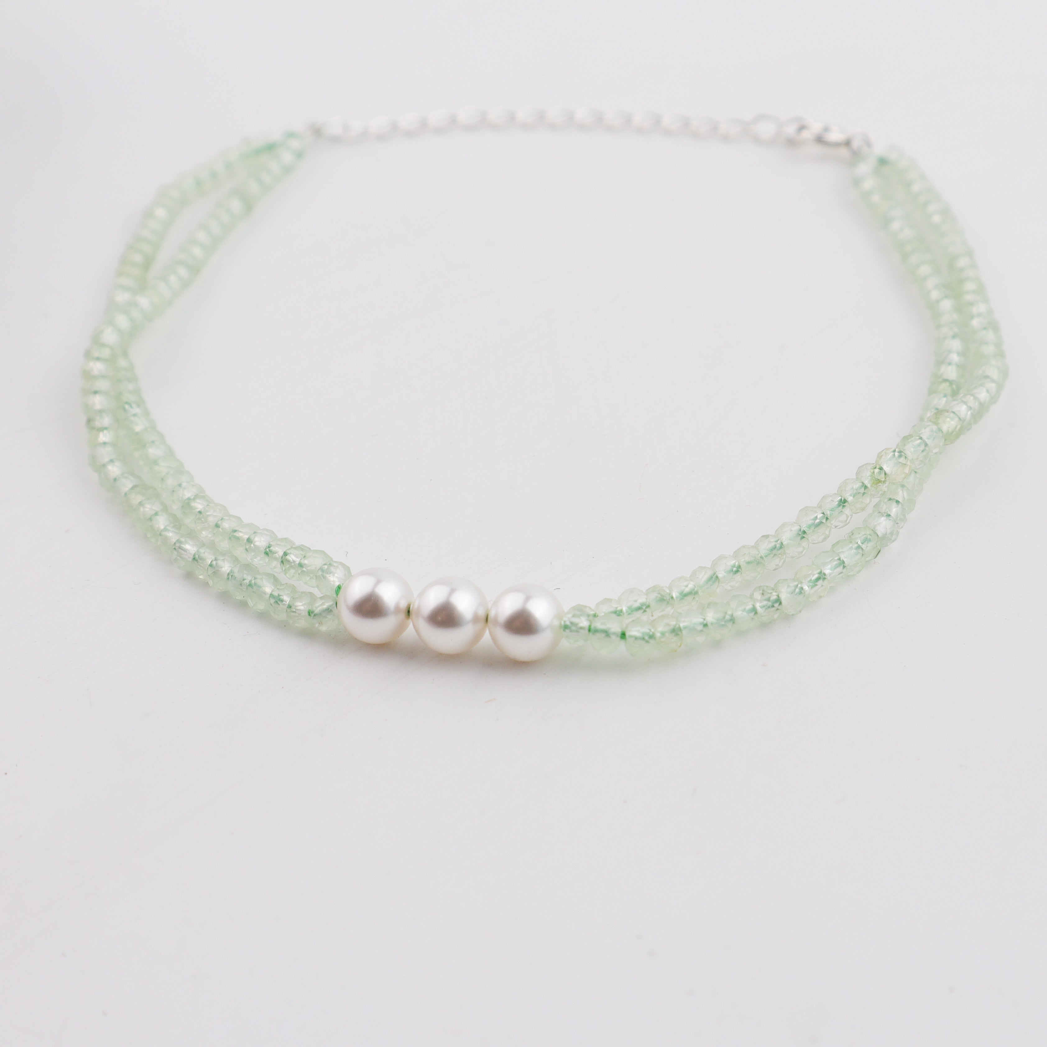 Pearl and Peridot Anklet