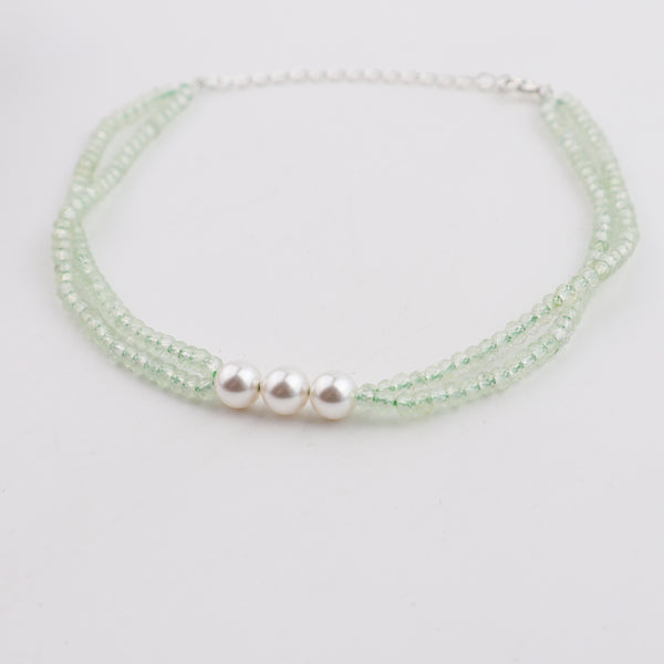 Pearl and Peridot Anklet