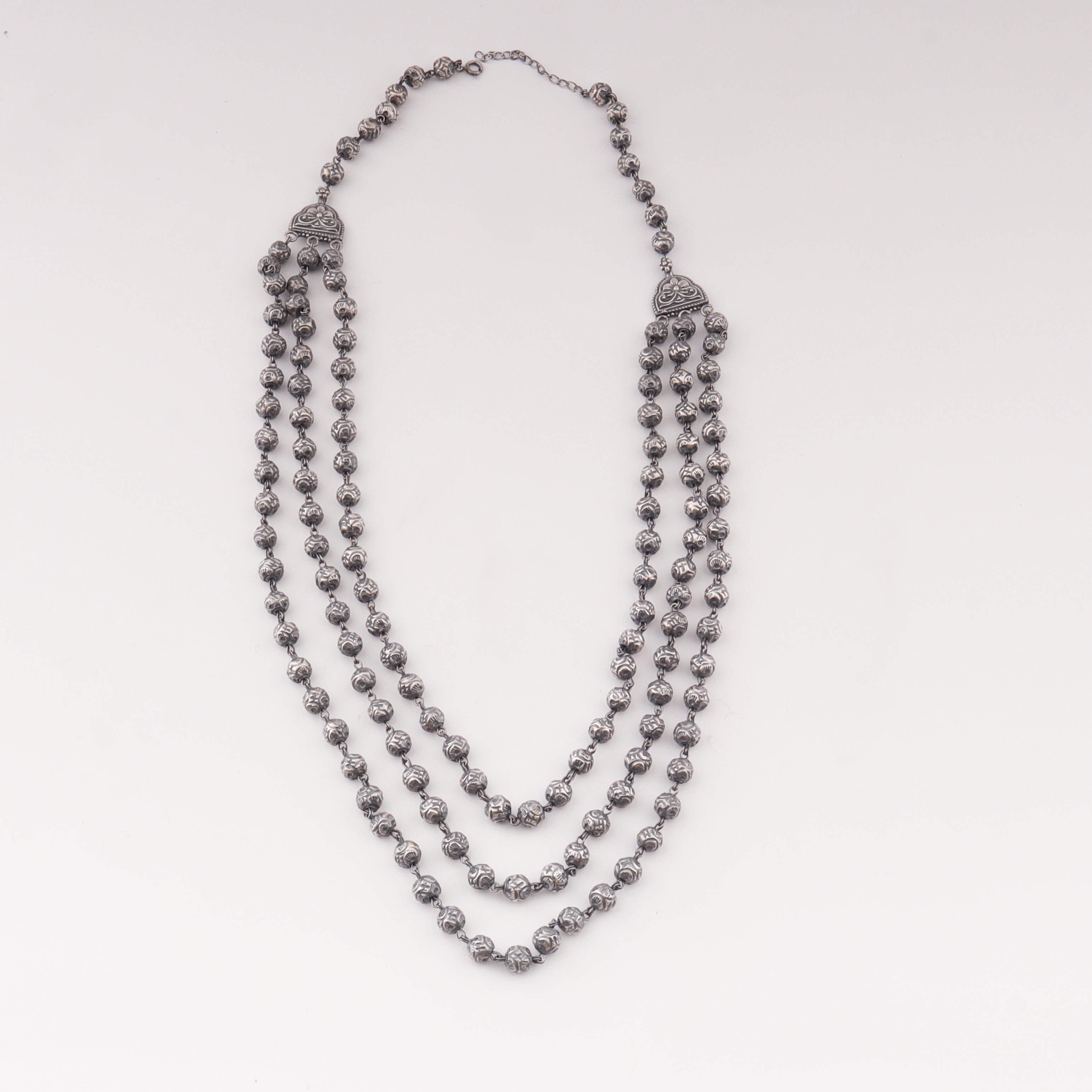 Oxidized 3 layer mohan maal necklace