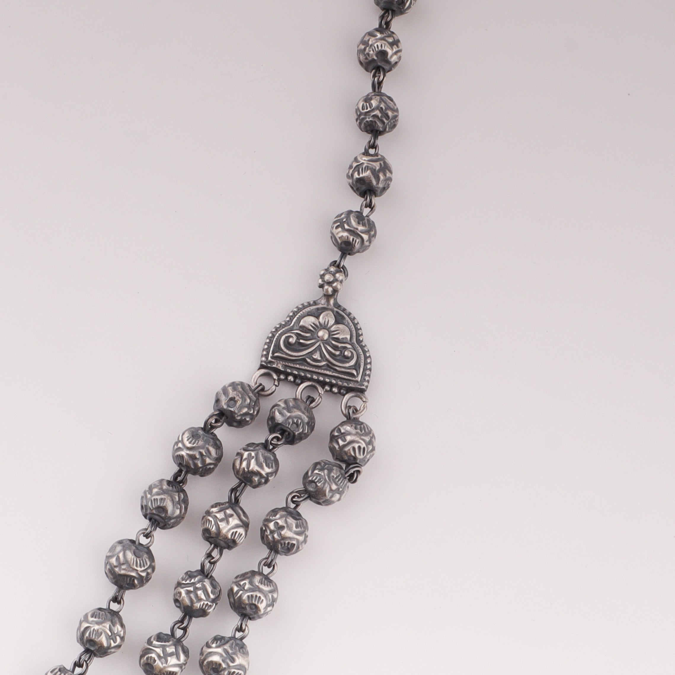 Oxidized 3 layer mohan maal necklace