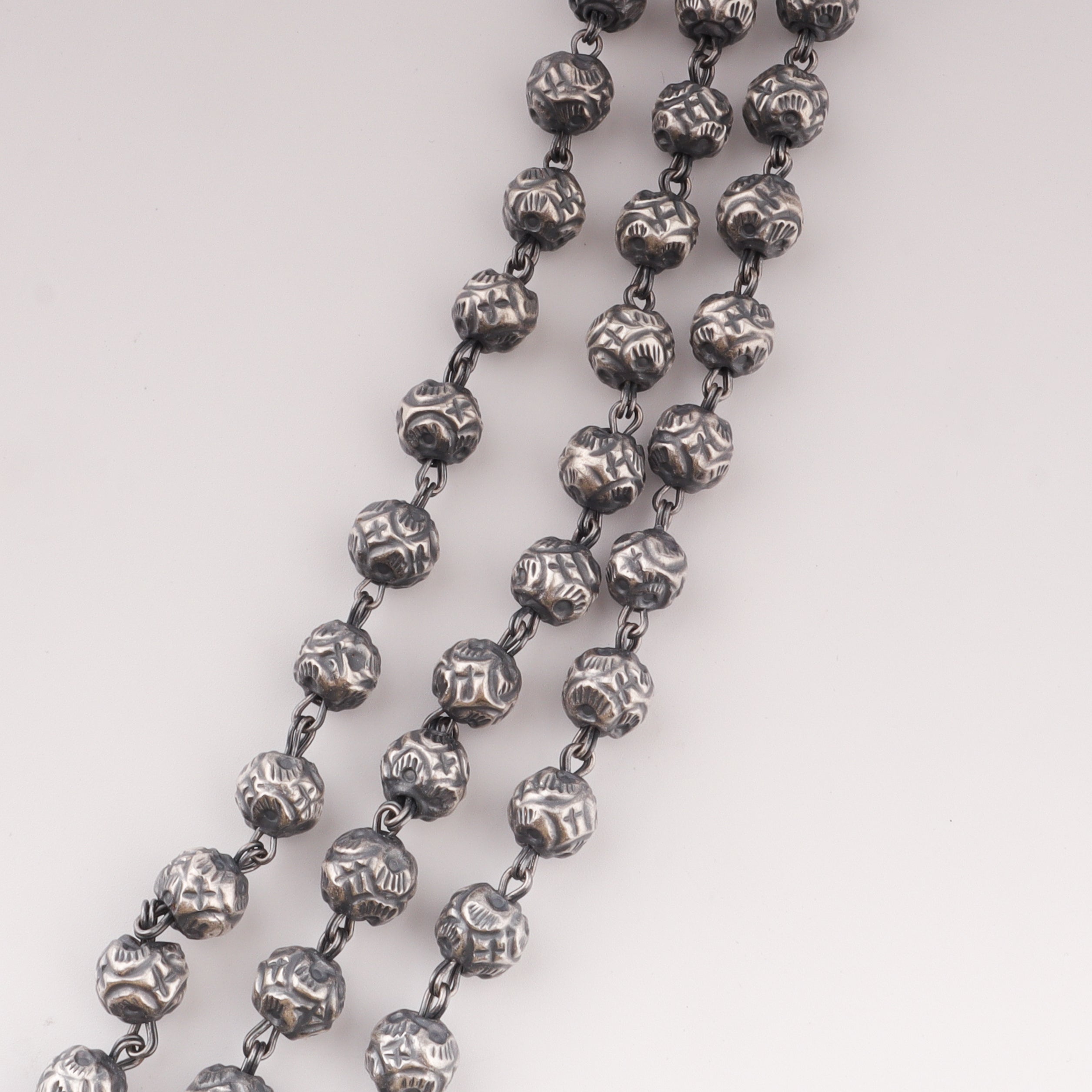 Oxidized 3 layer mohan maal necklace