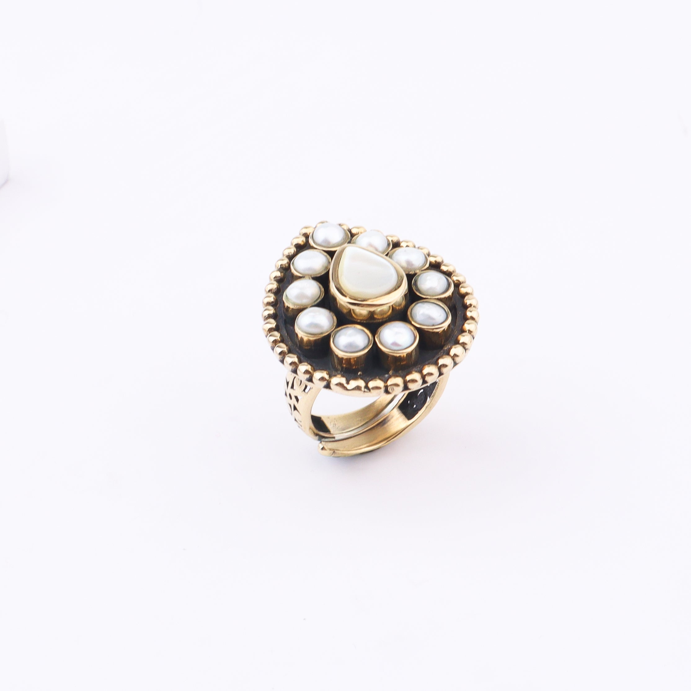Brass Fashion Ring front view featuring a stylish design and premium brass finish