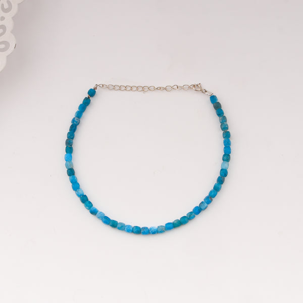 Blue Apatite Anklet - Oceanic Calm