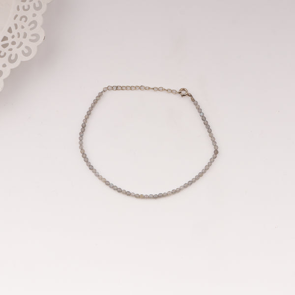 Labradorite anklet with silver chain