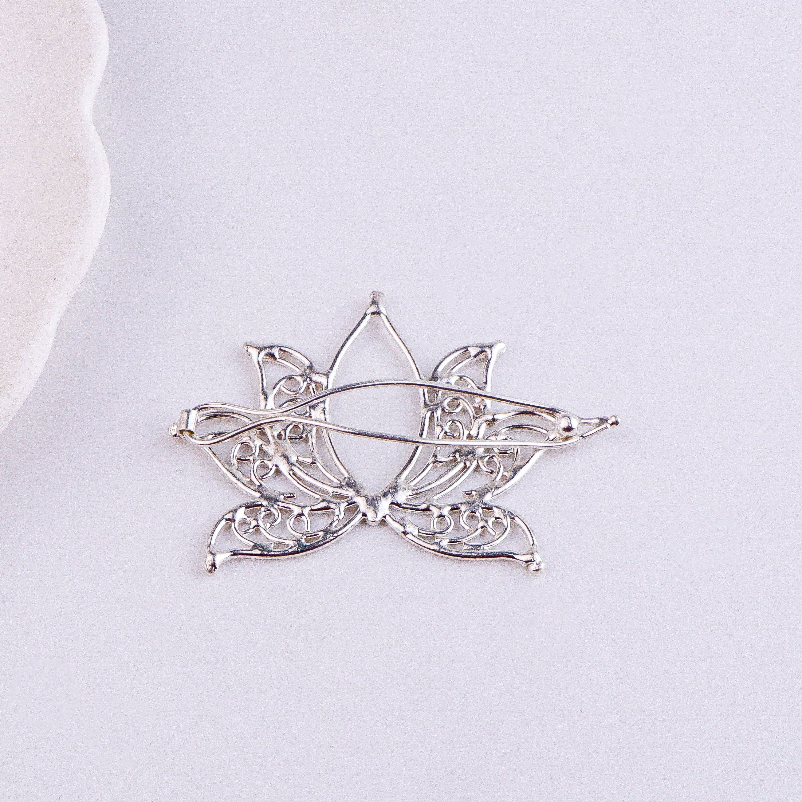Lotus Flower Hairpin | 92.5 Sterling Silver | Aadyaa