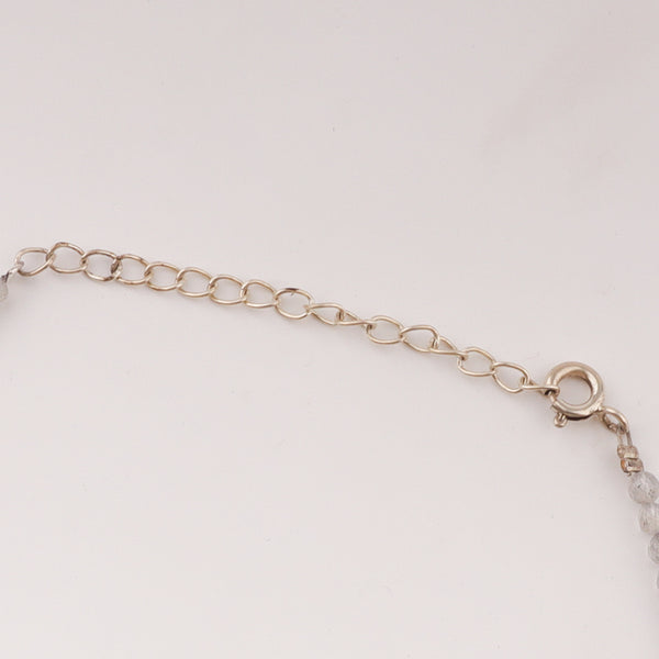 Silver anklet with Labradorite stones