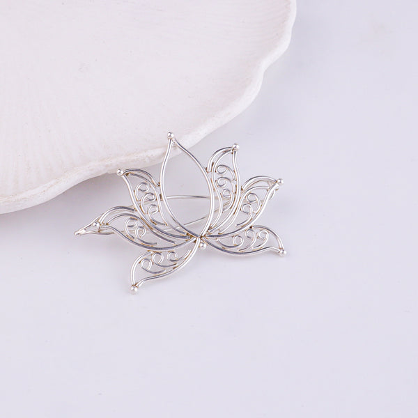 Lotus Flower Hairpin | 92.5 Sterling Silver | Aadyaa