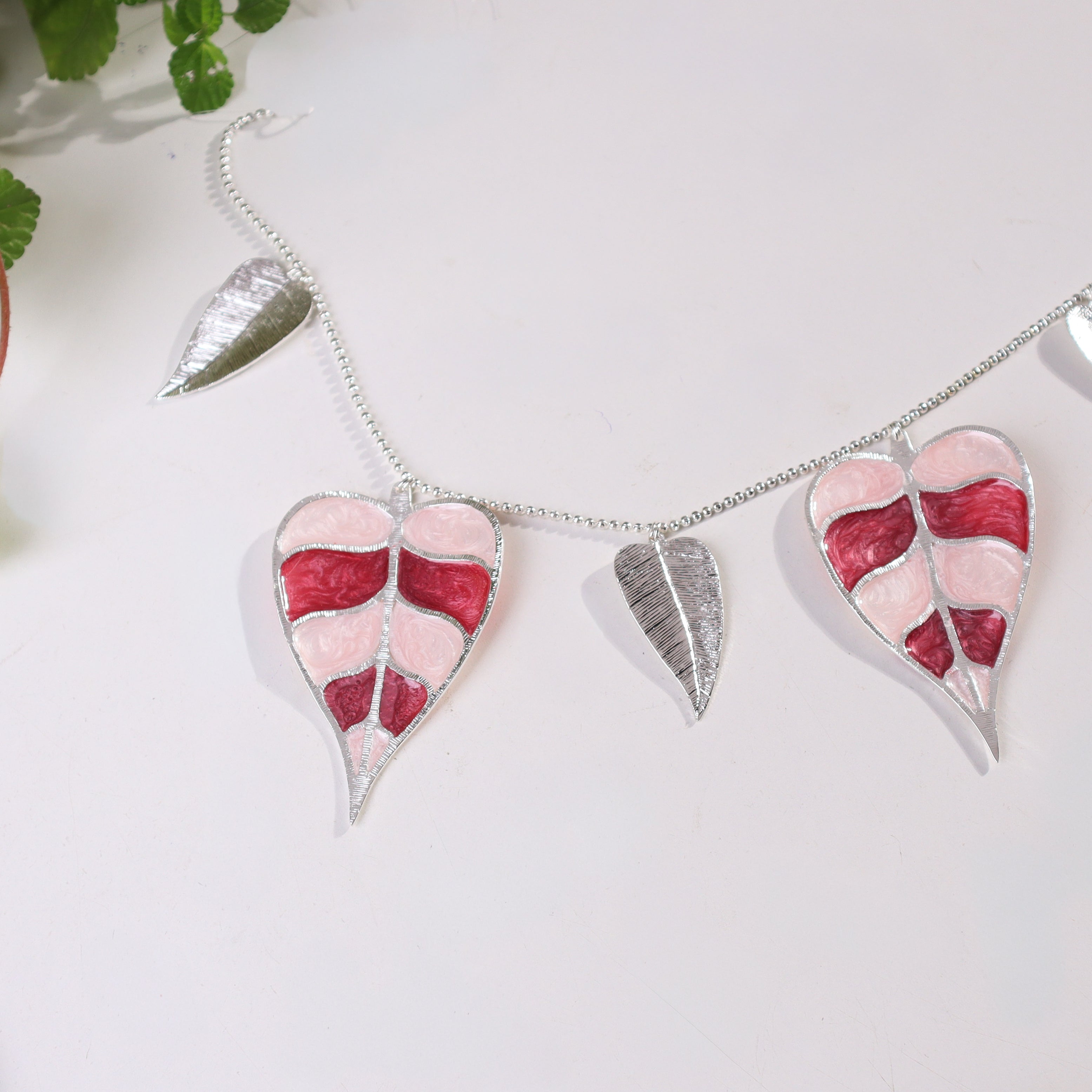 Silver Plated Toran (Pink Enamel)