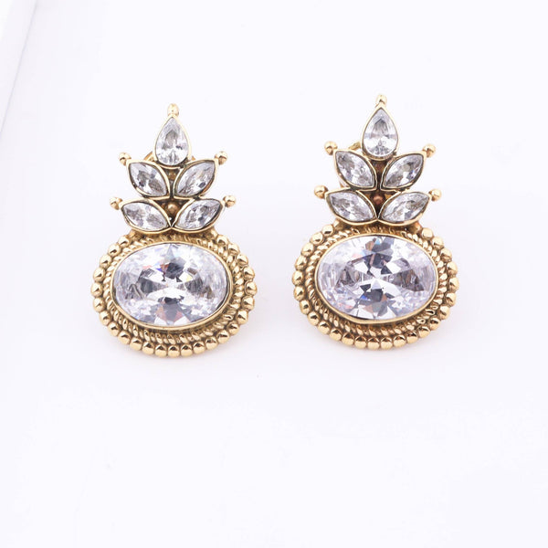 Close-up of Brass Fashion Earrings showcasing intricate detailing, textured elements, and fine craftsmanship