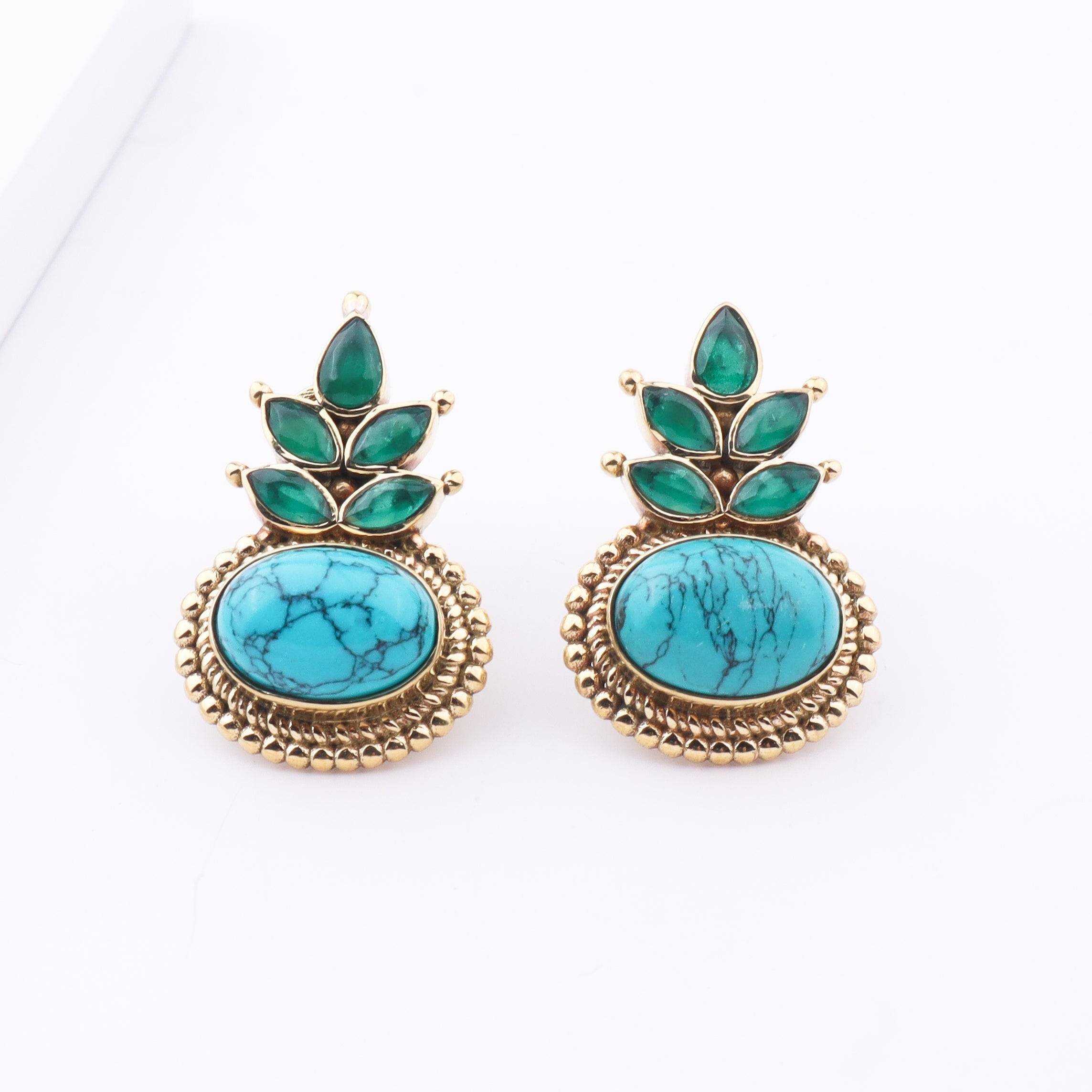 Close-up of Brass Fashion Earrings showcasing intricate detailing, textured elements, and fine craftsmanship