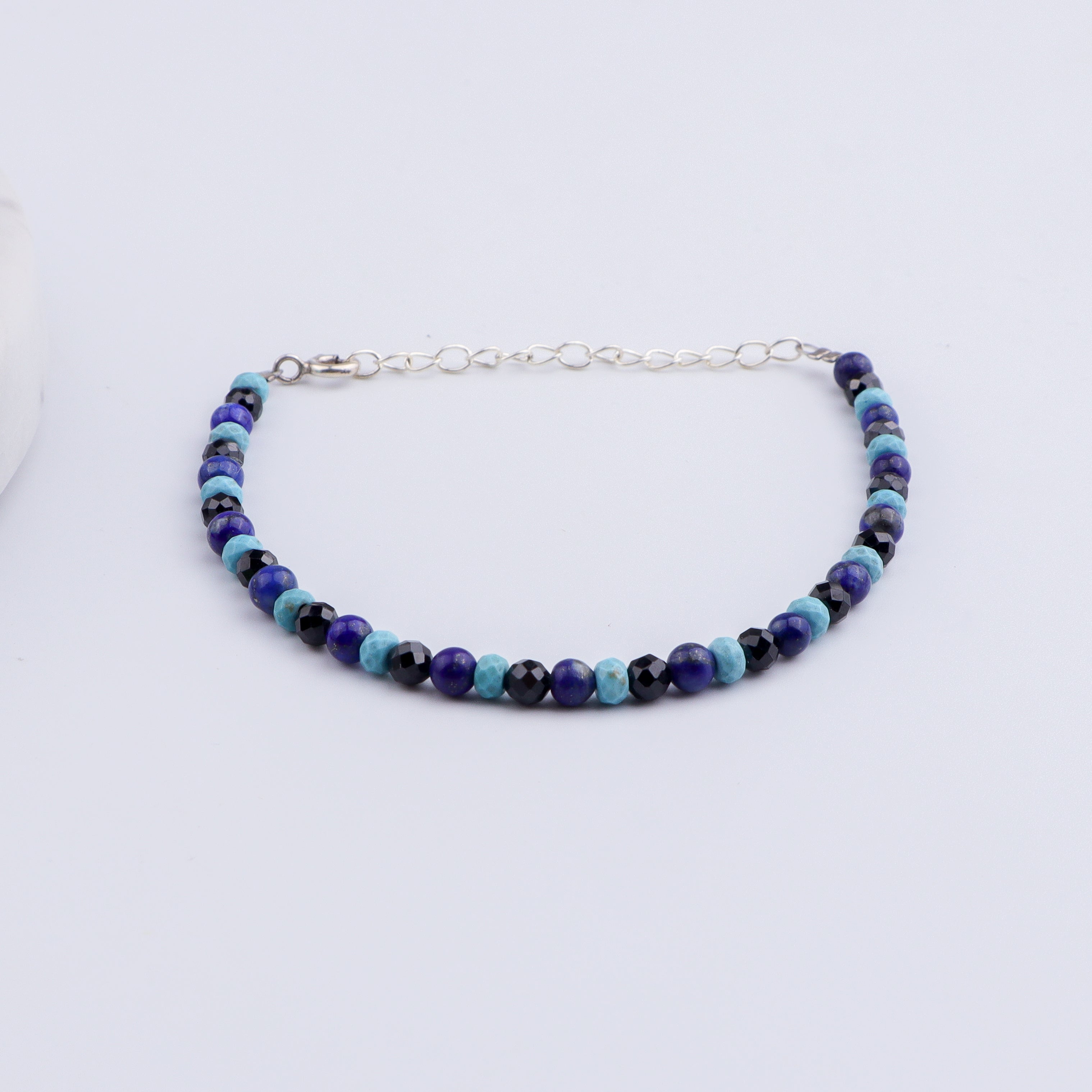 Semi Precious Stones Beaded Evil Eye Bracelet