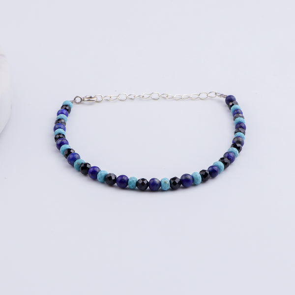 Semi Precious Stones Beaded Evil Eye Bracelet