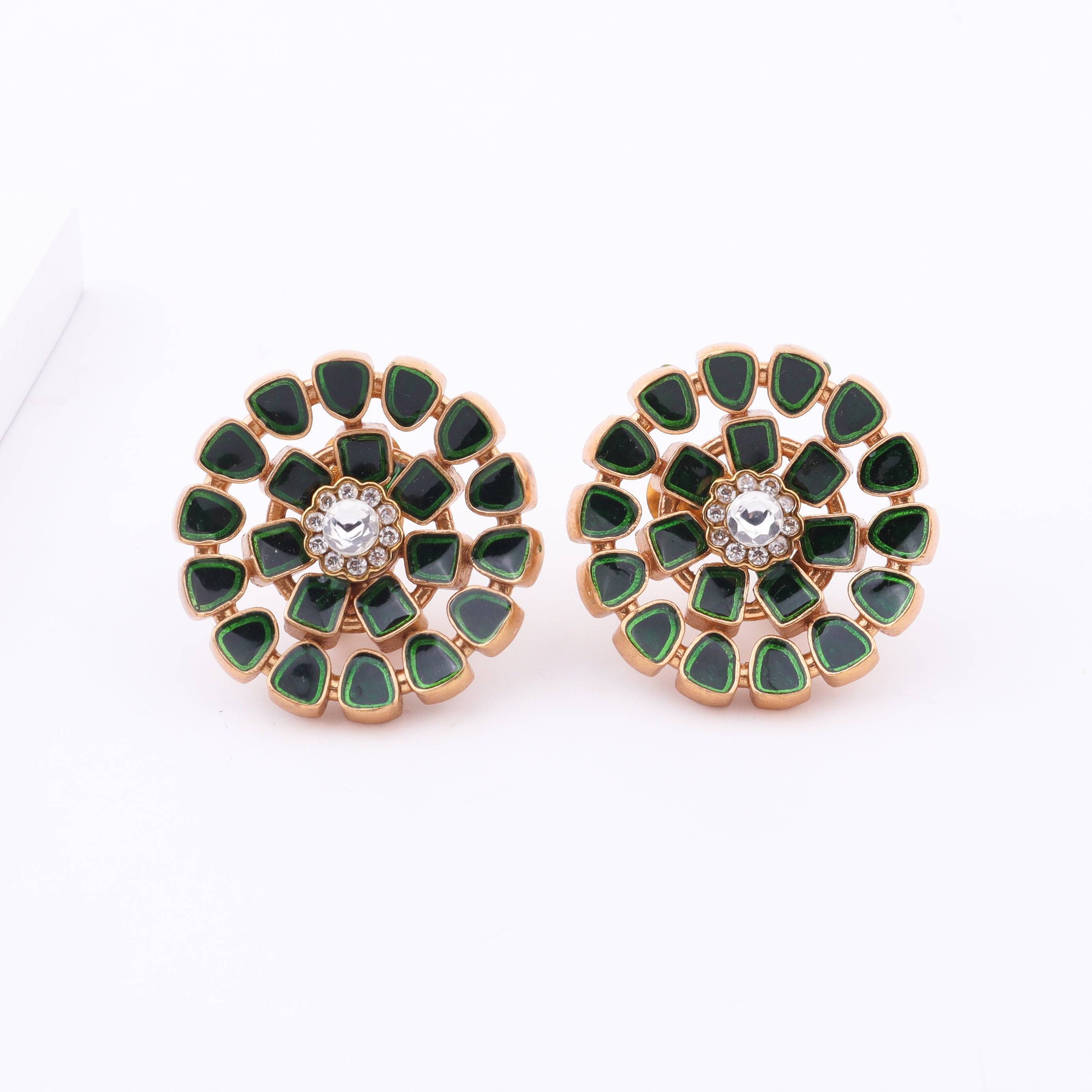 Close-up of Brass Fashion Earrings showcasing intricate detailing, textured elements, and fine craftsmanship