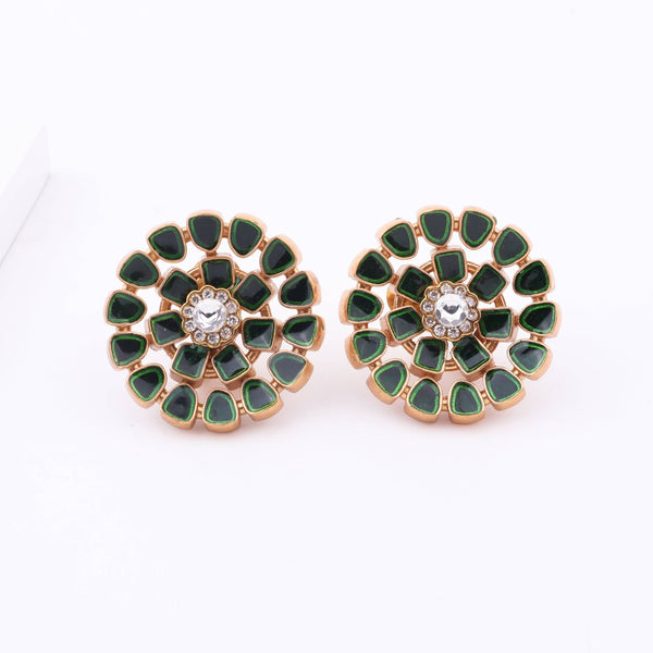 Close-up of Brass Fashion Earrings showcasing intricate detailing, textured elements, and fine craftsmanship