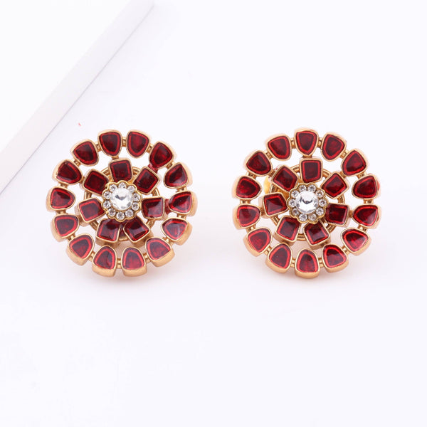 Close-up of Brass Fashion Earrings showcasing intricate detailing, textured elements, and fine craftsmanship
