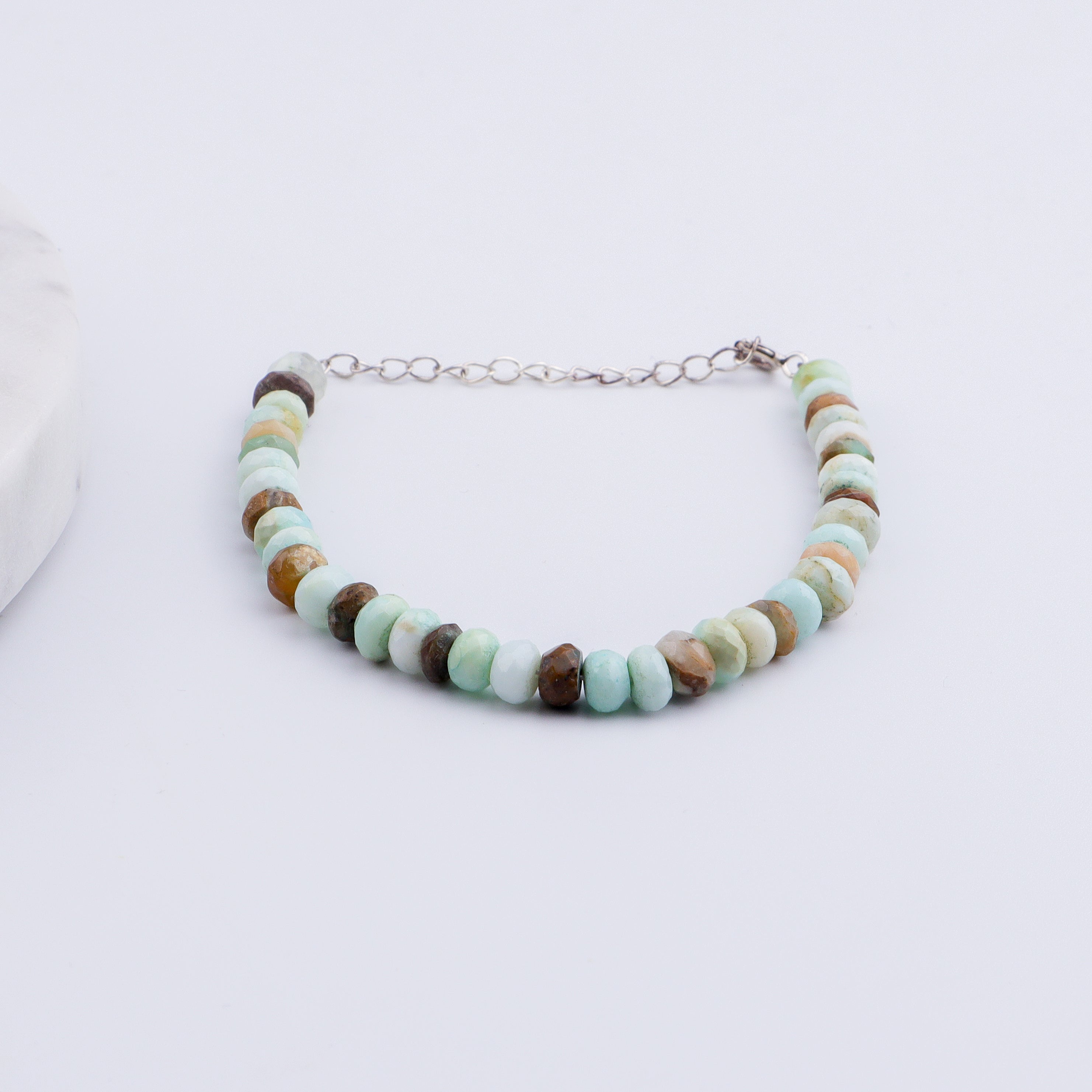 Blue Opal Stone Silver Bracelet
