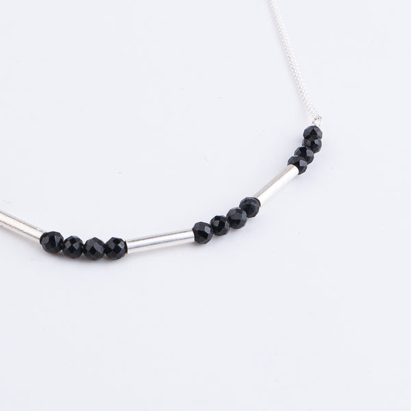 Black Spinel & Pipe Silver Chain Mangalsutra (Project Handmade)