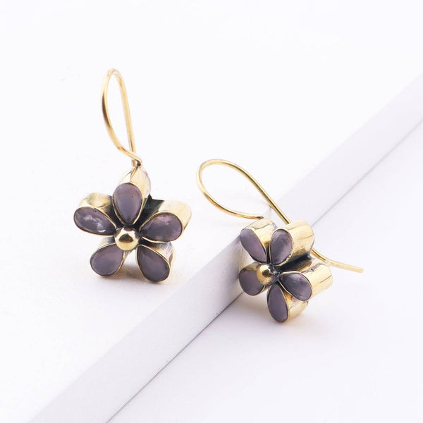 Close-up of Brass Fashion Earrings showcasing intricate detailing, textured elements, and fine craftsmanship