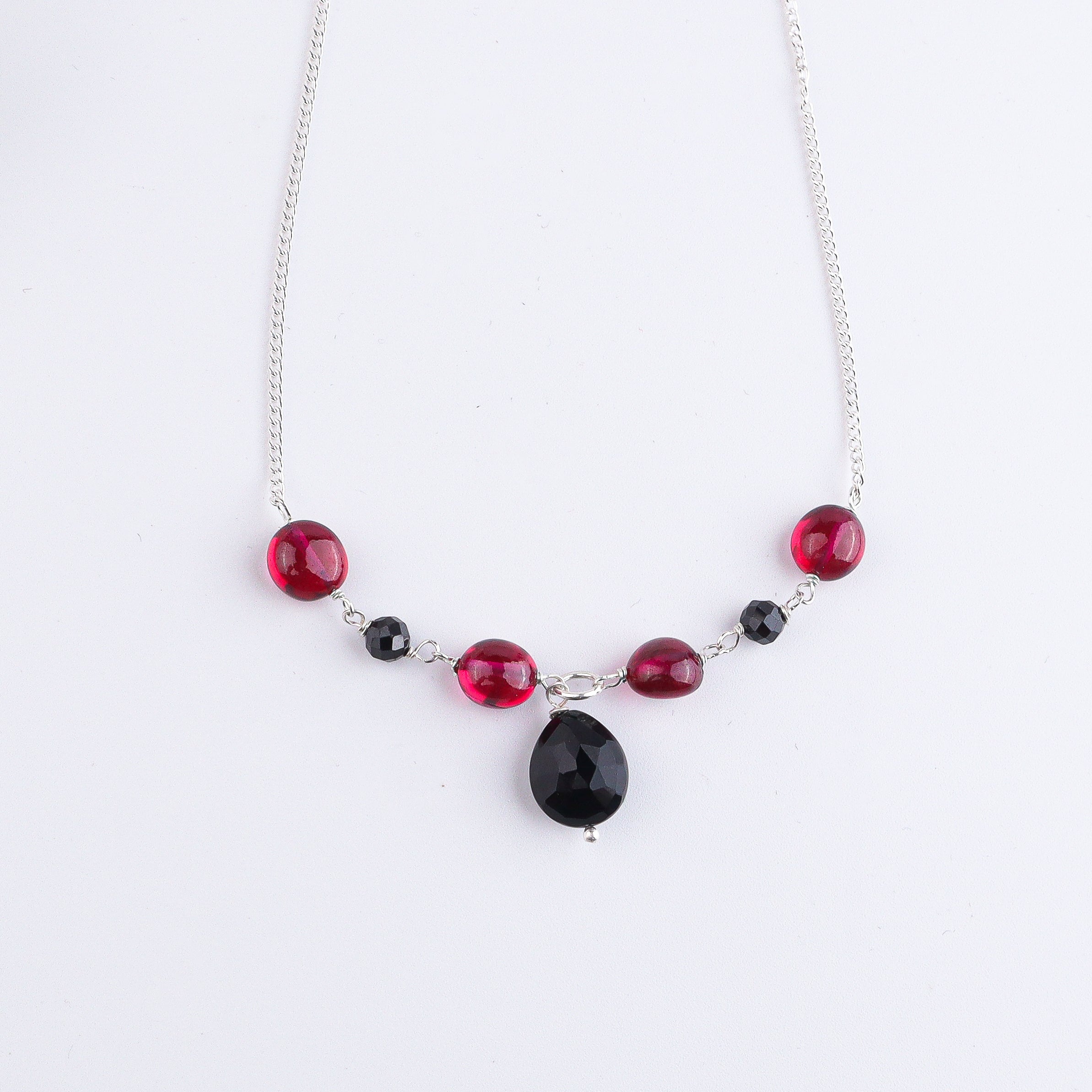 Rubies & Black Spinel Silver Chain Mangalsutra (Project Handmade)
