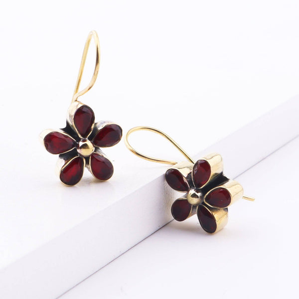 Close-up of Brass Fashion Earrings showcasing intricate detailing, textured elements, and fine craftsmanship
