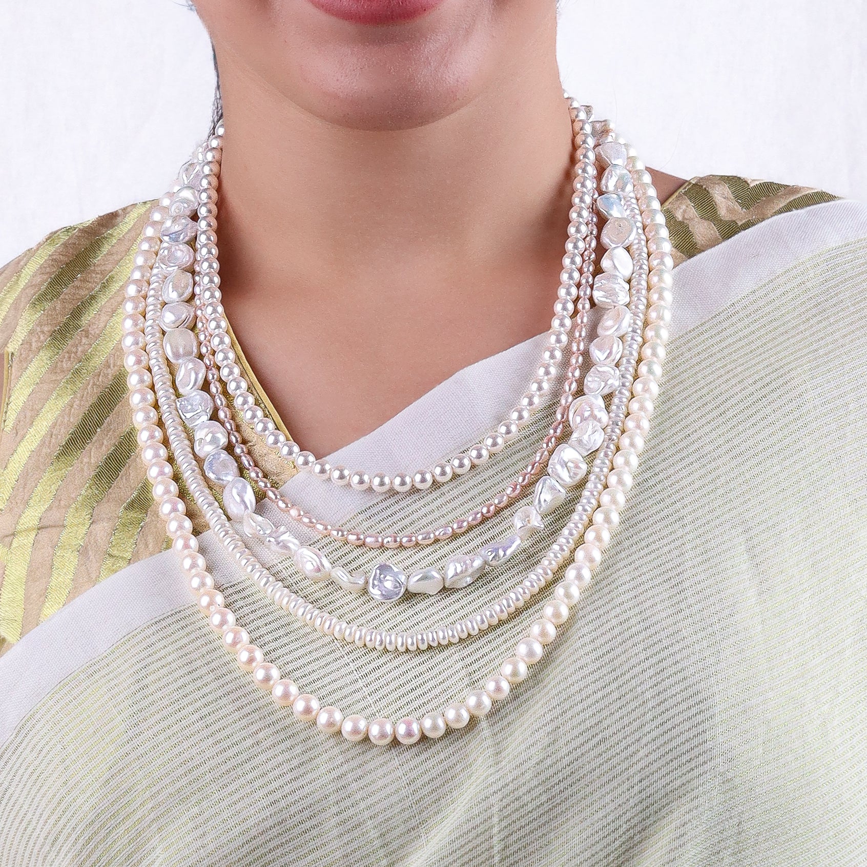 Luxe Necklace - Fresh Water, Boroque and Rice Pearls