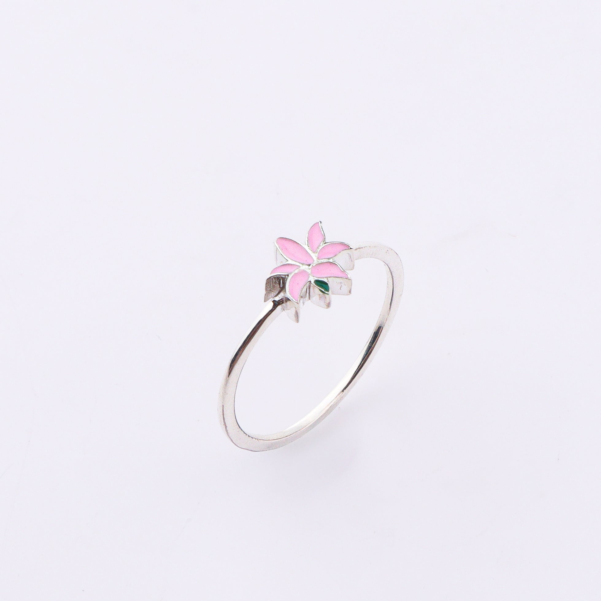 Pink Lily Enamel Ring