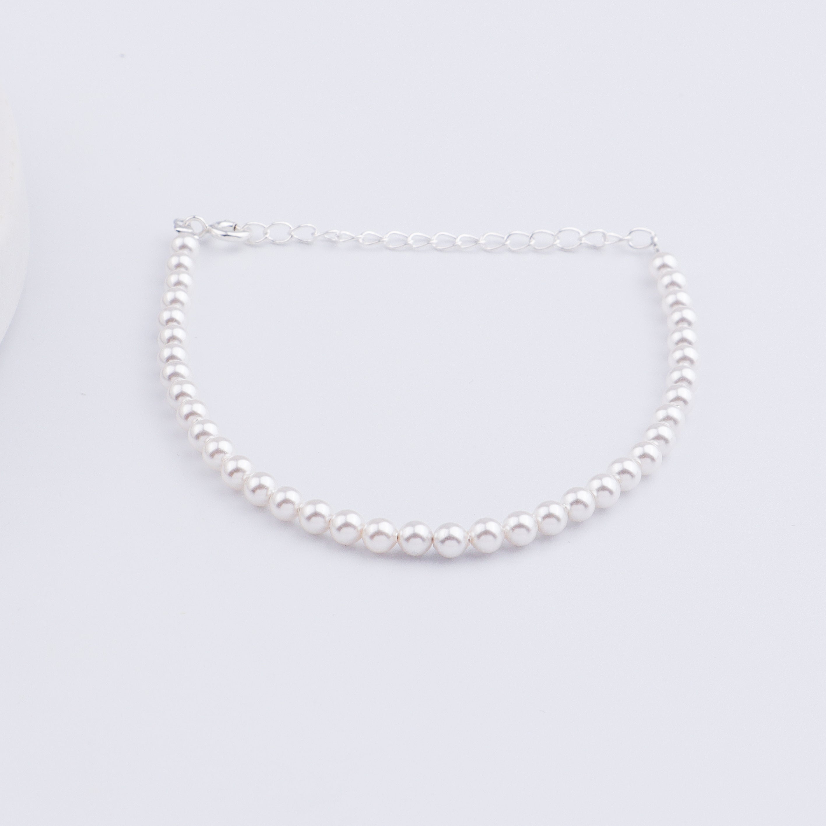Pearls Beaded Silver Bracelet