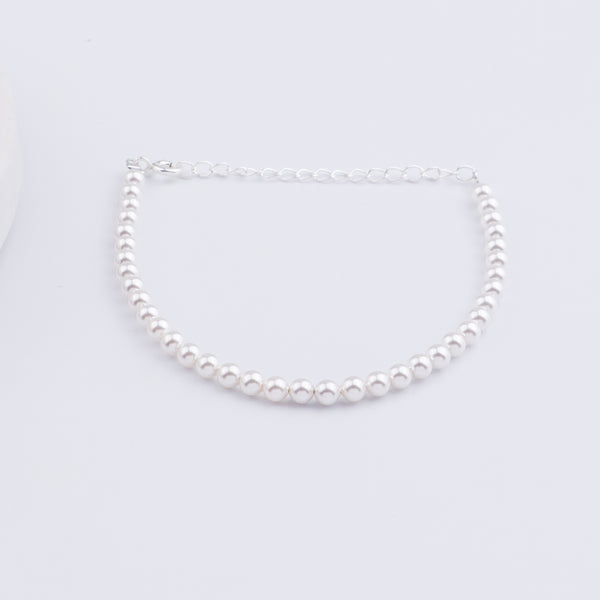 Pearls Beaded Silver Bracelet