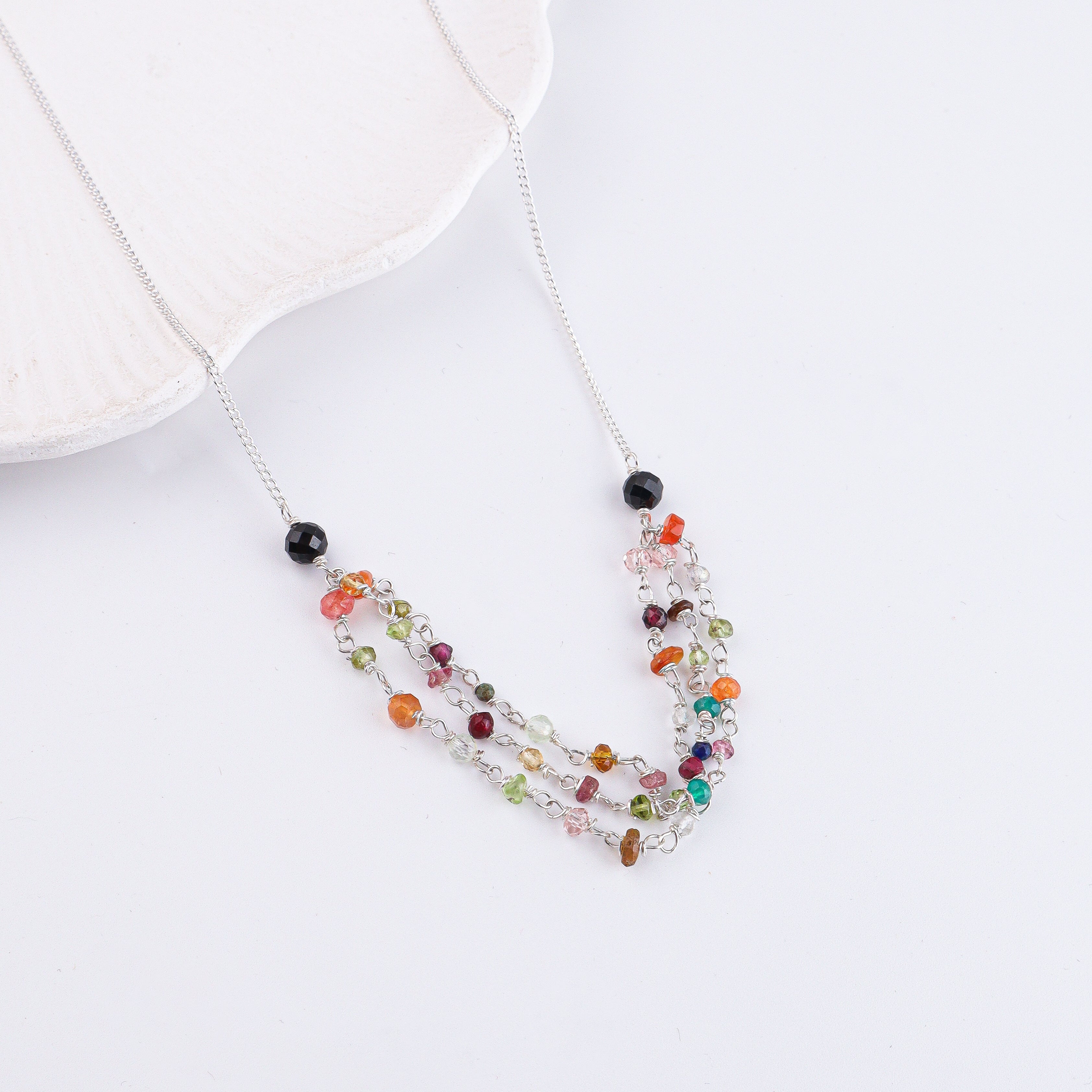 Multicolor Ganthan Silver Chain Mangalsutra (Project Handmade)
