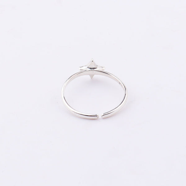 Sterling silver Star Enamel Ring with red star design on hand
