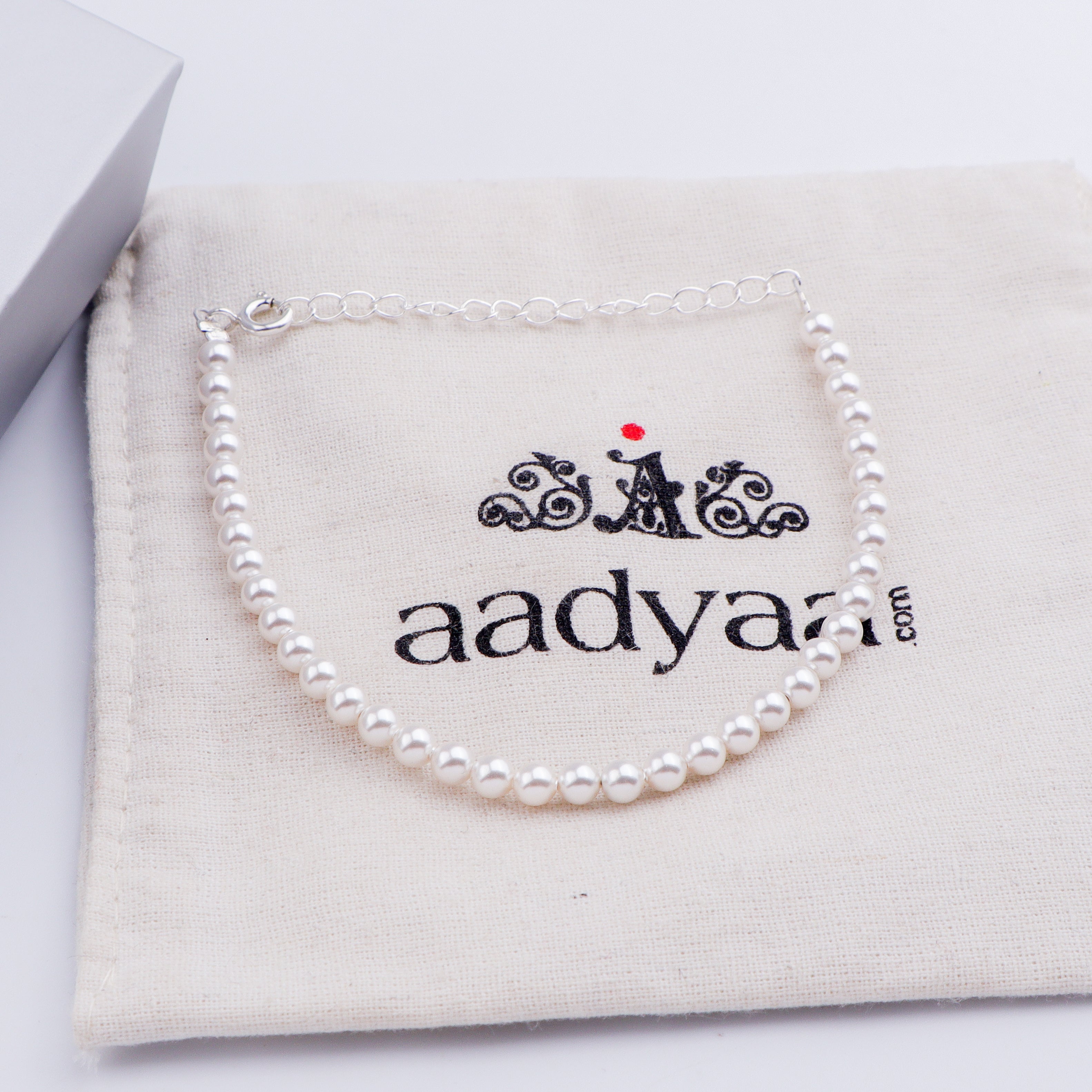 Pearls Beaded Silver Bracelet