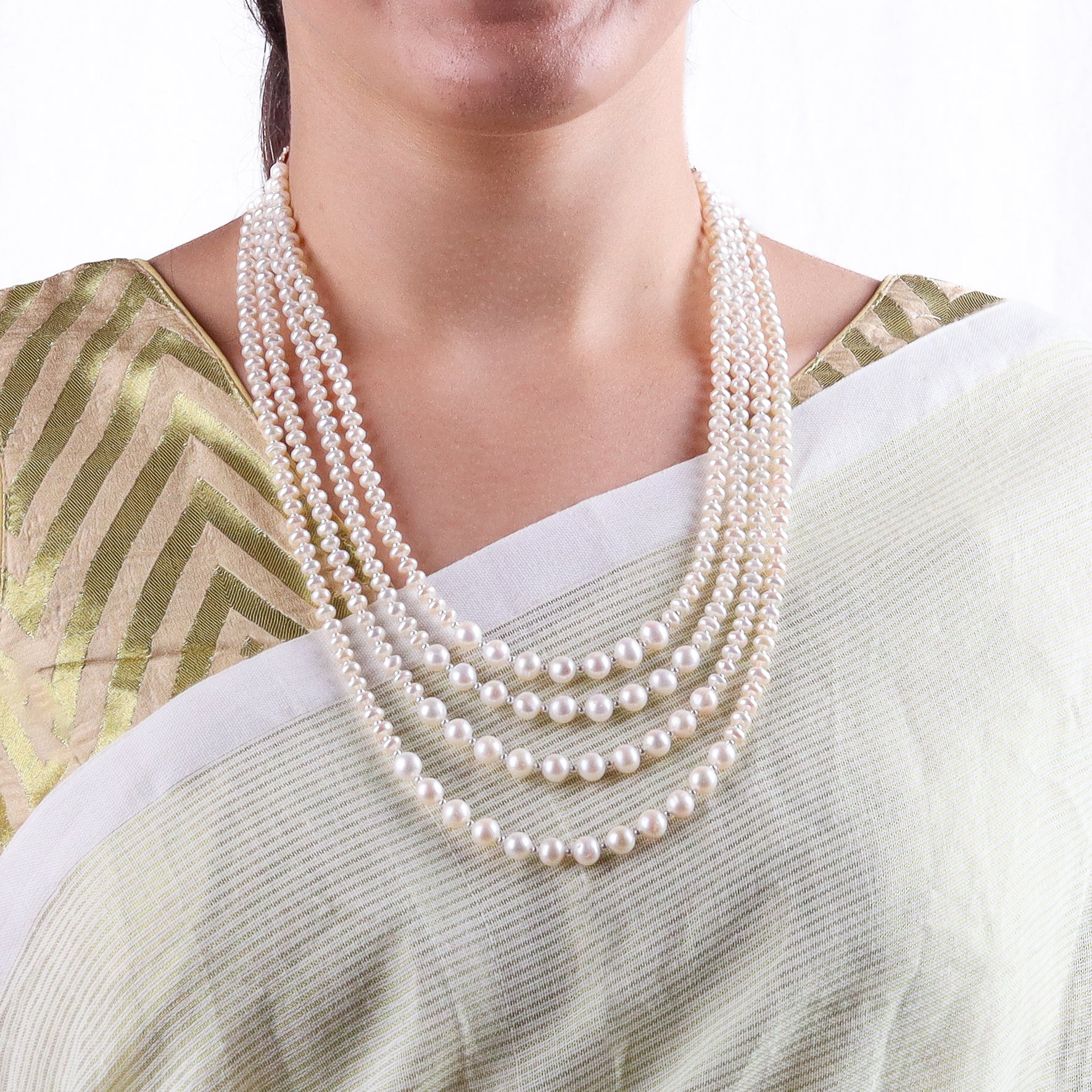 Luxe Necklace - Layered Fresh Water Pearls