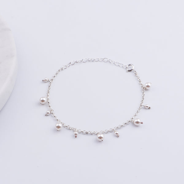 Silver Chain with Pearls Bracelet