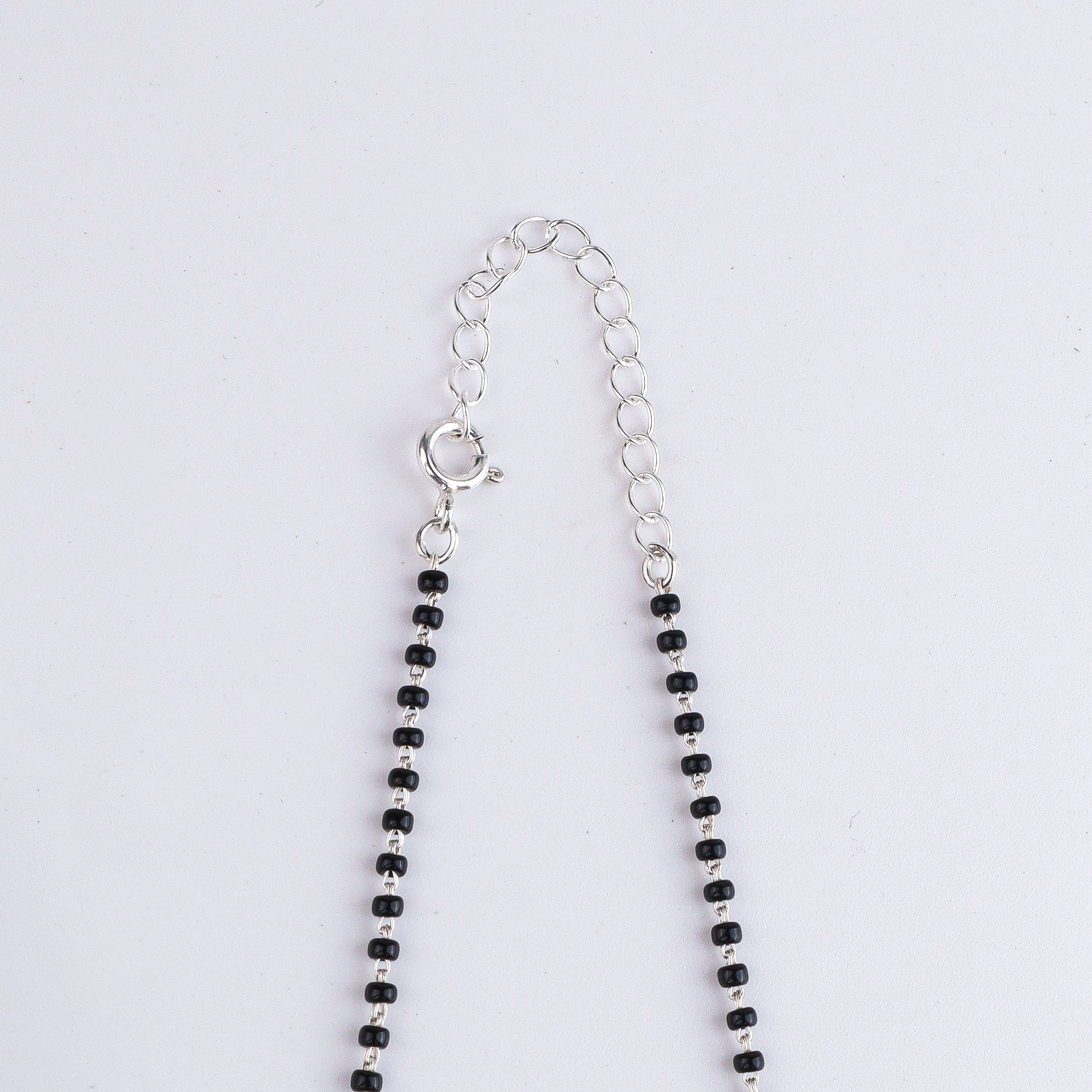 Coral, Pearl, Black Spinel & Ashtapailu Bead Silver Mangalsutra (Project Handmade)