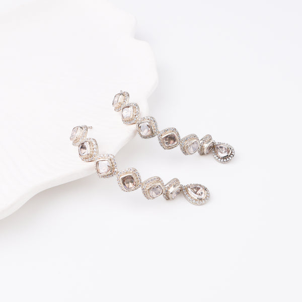 Jewelry set featuring moissanite earrings and necklace