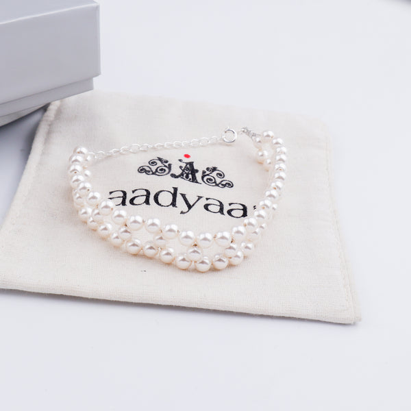 Silver Pearl Beaded Bracelet