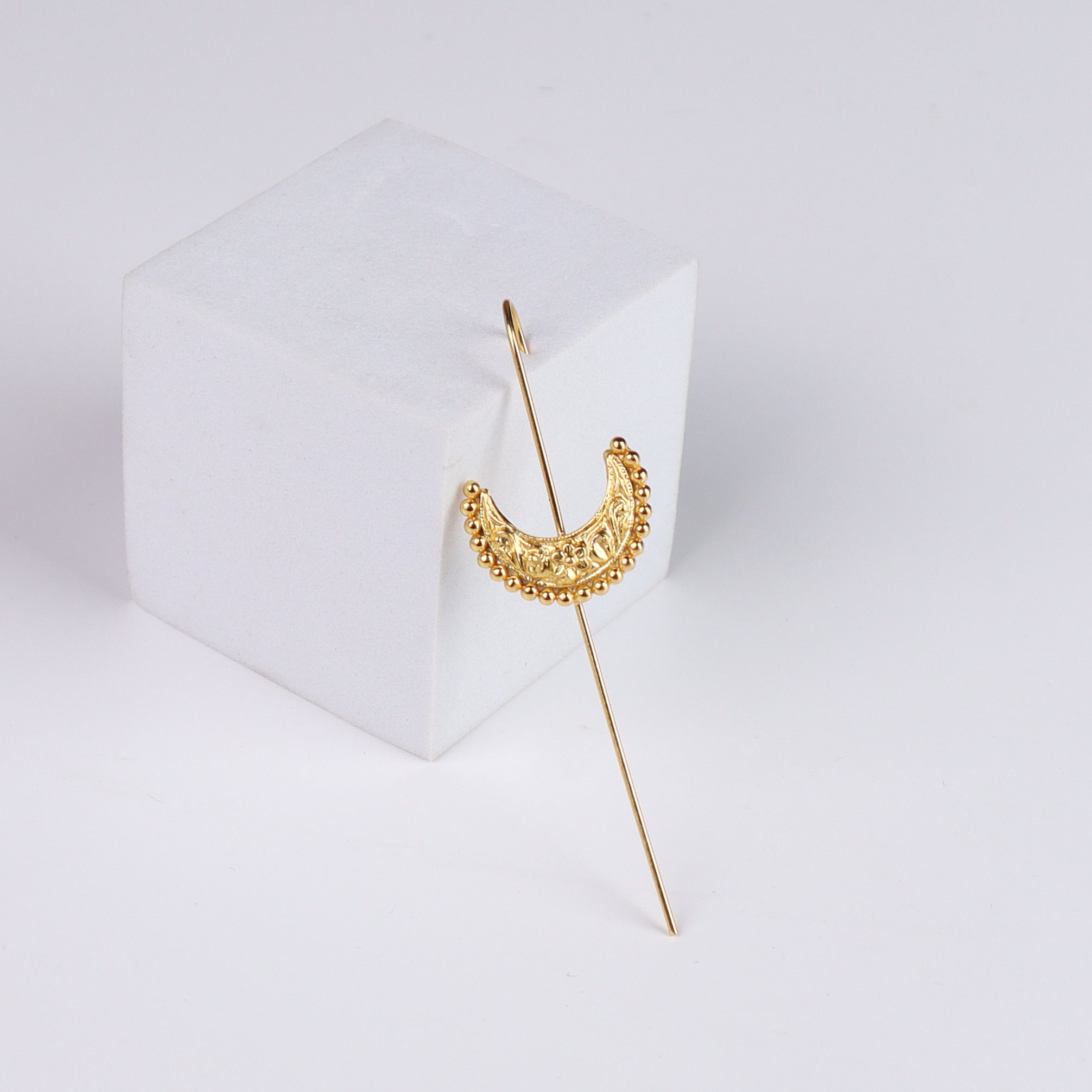 Silver Chandrakor Single Earcuff | 92.5 Silver | 22K Gold Plated