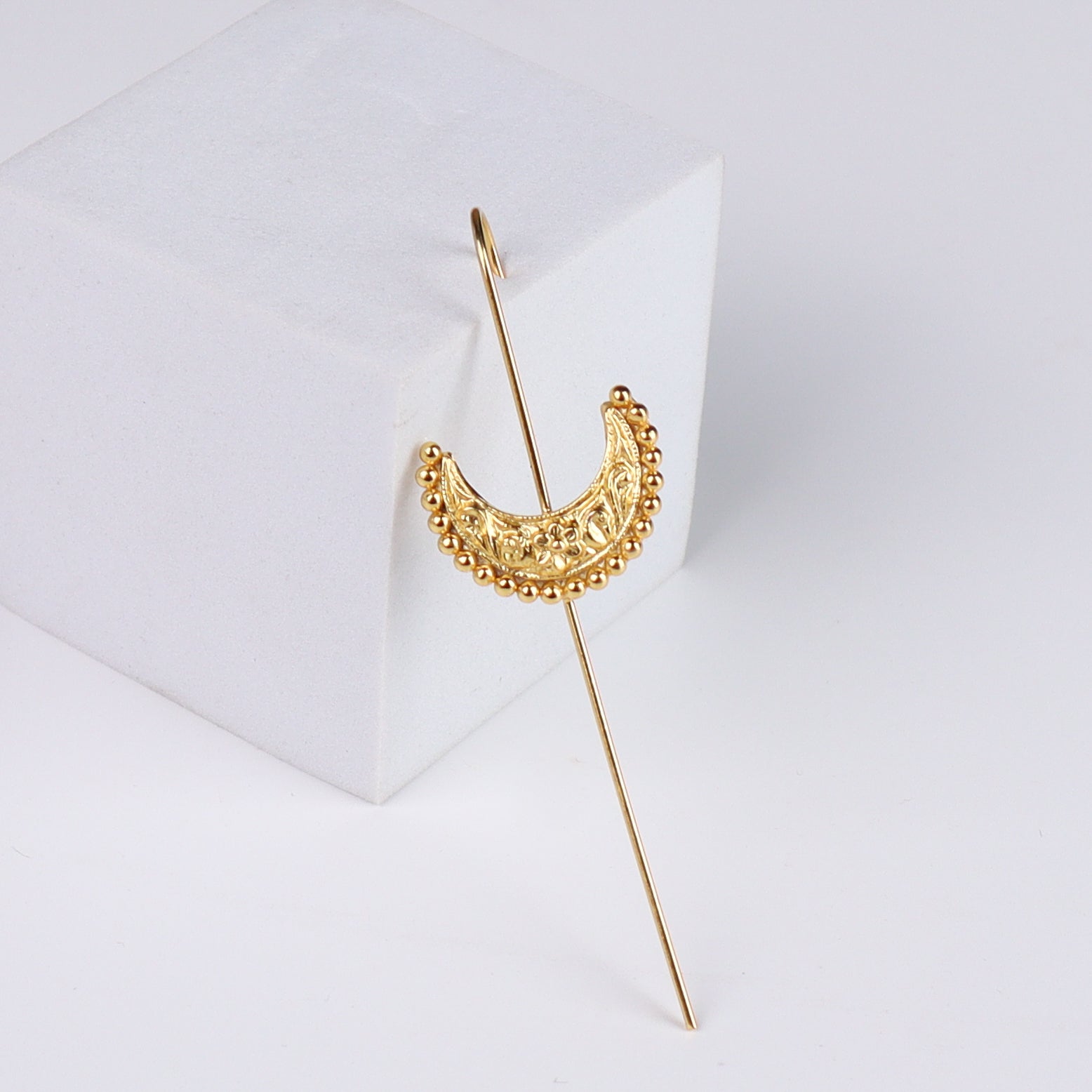 Silver Chandrakor Single Earcuff | 92.5 Silver | 22K Gold Plated
