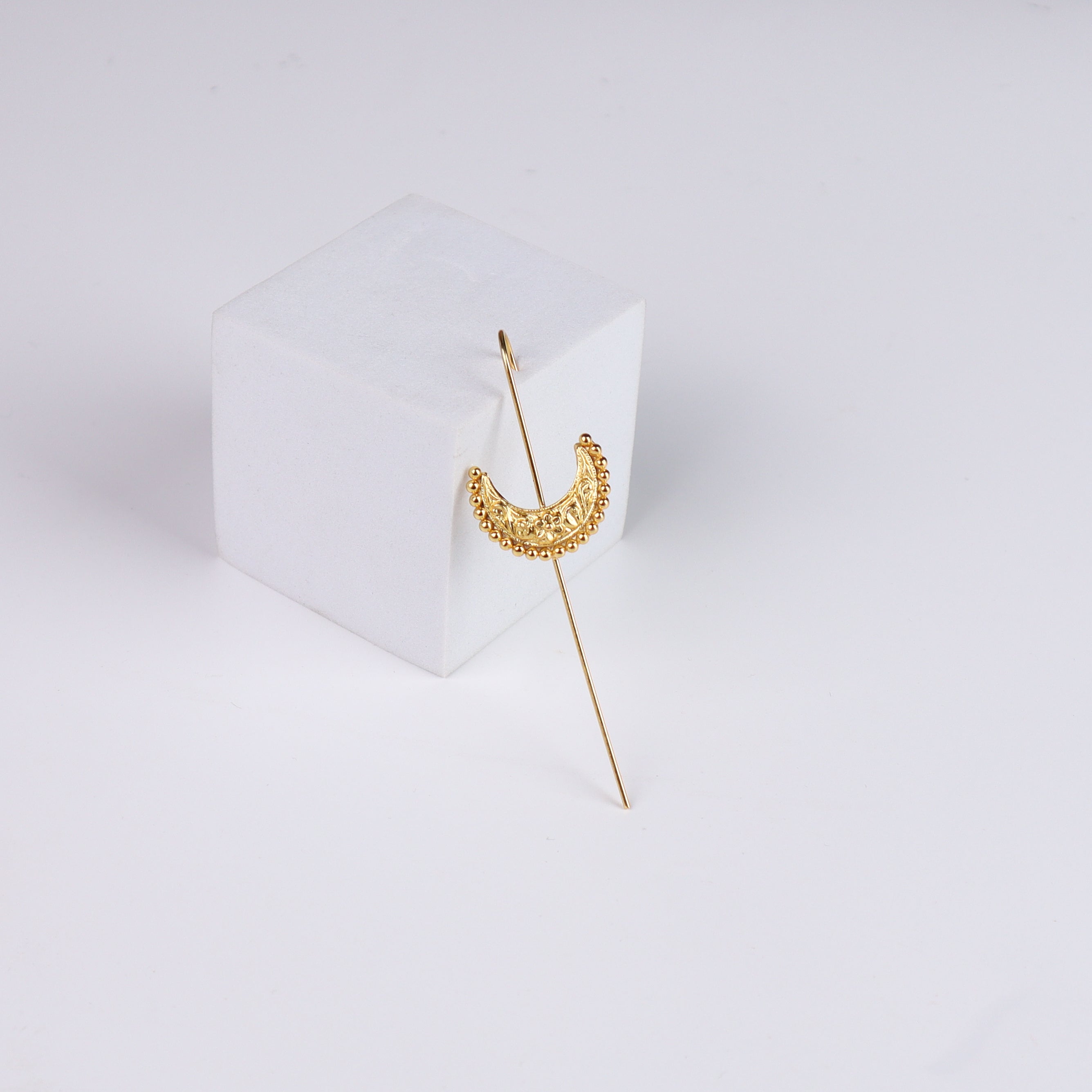 Silver Chandrakor Single Earcuff | 92.5 Silver | 22K Gold Plated