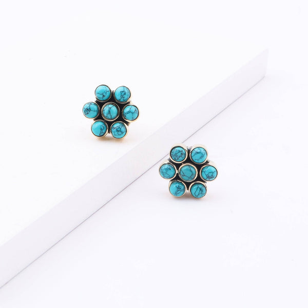 Angled view of Brass Fashion Earrings showcasing the stylish silhouette and dimensional design