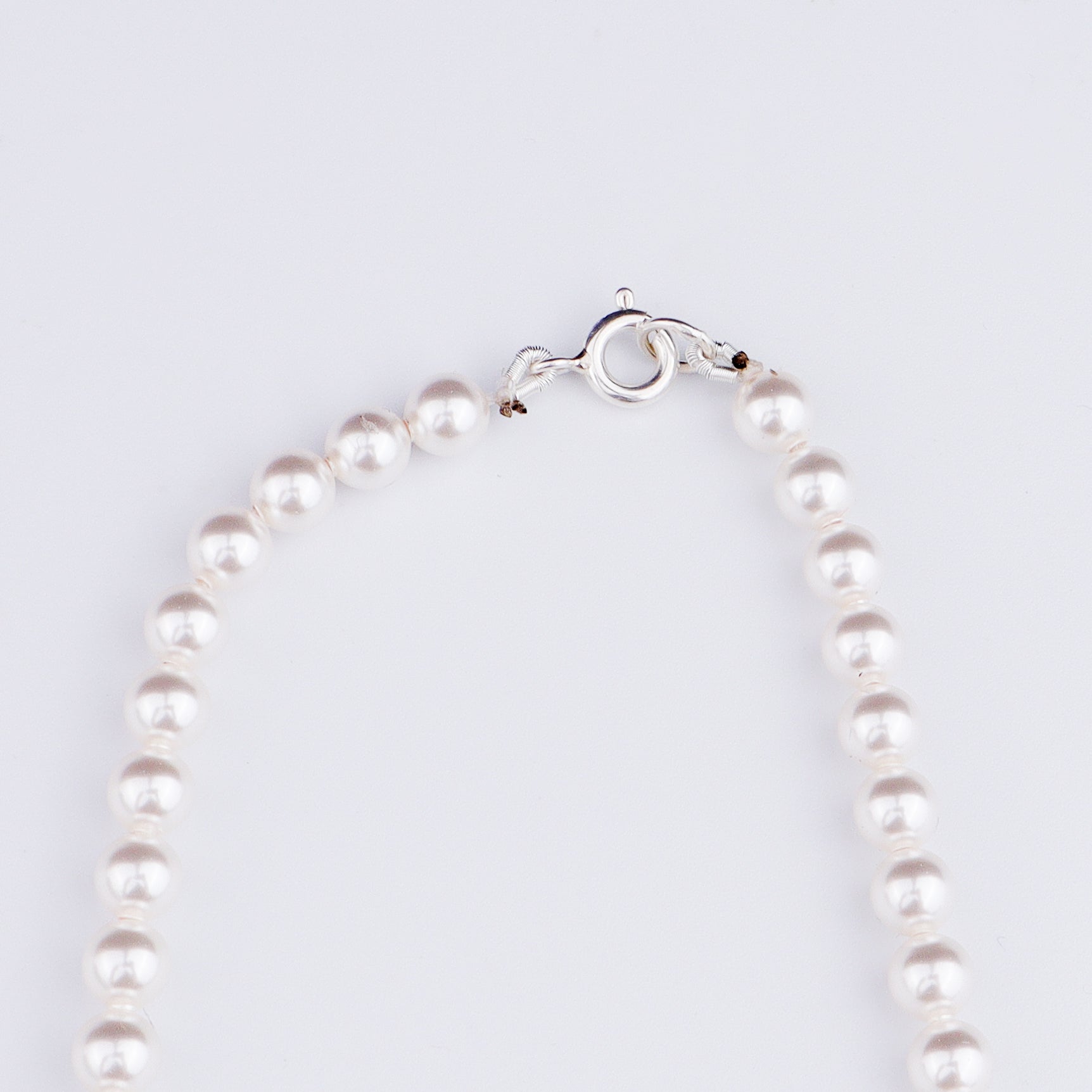 Abstract Silver Pearl Set