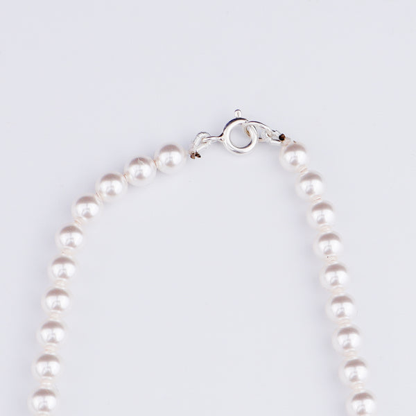 Abstract Silver Pearl Set