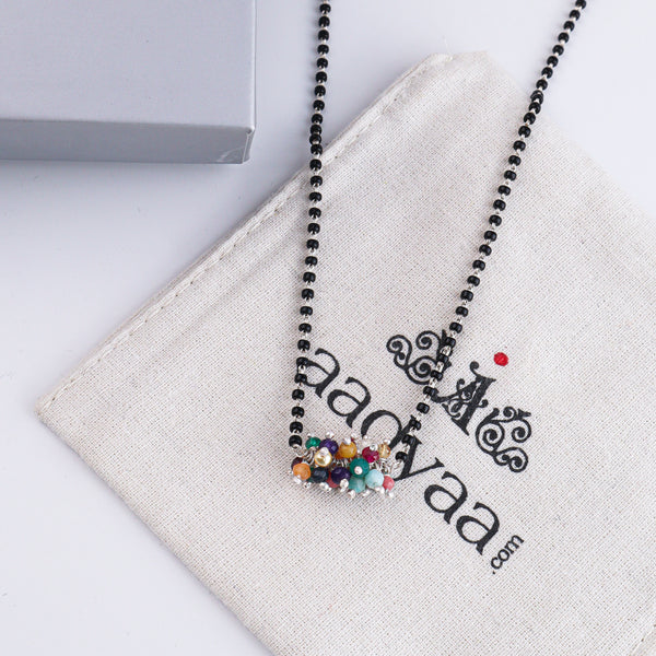 Multicolor Bunch Silver Mangalsutra (Project Handmade)