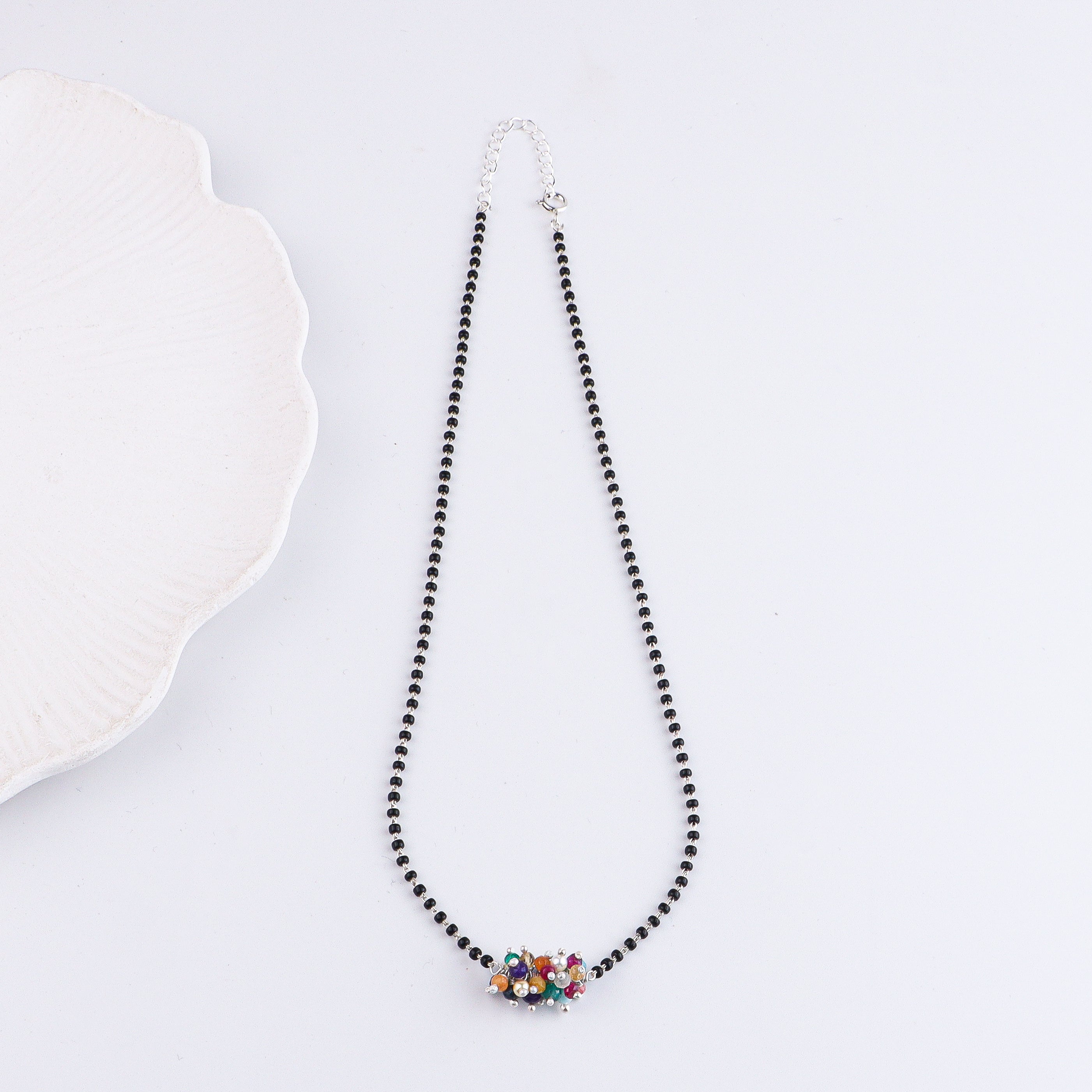 Multicolor Bunch Silver Mangalsutra (Project Handmade)