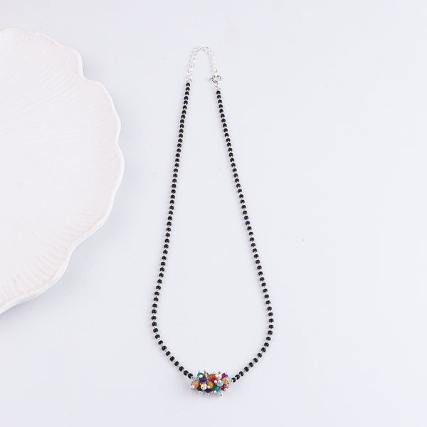 Multicolor Bunch Silver Mangalsutra (Project Handmade)