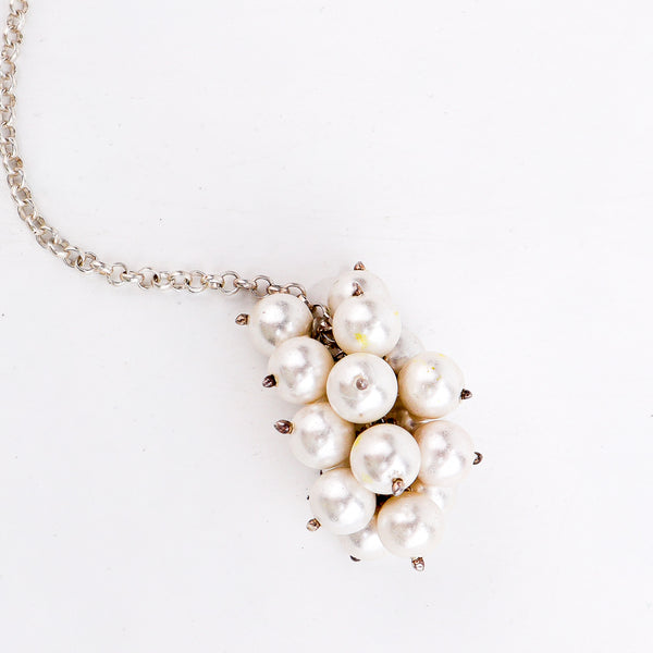 Silver Tie & Wear Necklace with Pearls & Black Onyx