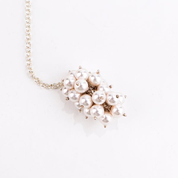 Silver Tie & Wear Necklace with Pearls and Semi Precious Stones
